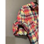 American Eagle Plaid Button Up Polo Short Sleeve Or 3/4 Sleeve Top Size 0 Photo 5