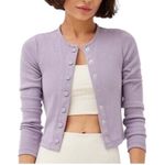 Outdoor Voices NWT Cozy Rib Cropped Cardigan Lavender XS Photo 0