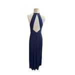 David's Bridal  Navy Blue Lace Halter Neck Maxi Dress Formal Gown Size 2 Photo 1