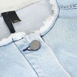 Topshop Blue Denim Long Sleeve Distressed Raw Hem Button Front Shirt Dress Sz 4 Photo 9