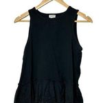 J.Crew Black Eyelet Sleeveless Peplum Top Women's XS Photo 0