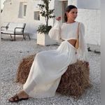 ZARA  Maxi Cream white Dress Photo 6