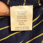 Max Studio New  Navy and Yellow Striped Tank Top Photo 4