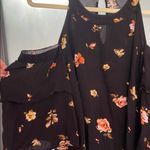 Elodie  Black Cold Shoulder Top w Floral Accents XL Photo 0