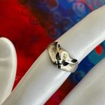 Vintage Sterling Silver Cat Face Pinky Ring Photo 4