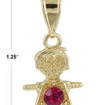 Gold Plated January (Garnet) Boy Birthstone Pendant Photo 1