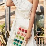 Stella & Dot Maette by Cora One Shoulder Dress White Ruffle Cottagecore Photo 1