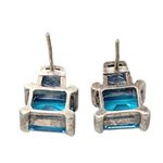 Vintage Judith Jack Sterling Earrings Natural Blue Topaz Triangle Hallmark Rare Photo 6