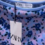 ZARA Blue Off the Shoulder Floral Crop Top NWT Photo 5