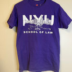 Hanes NYU School of Law T-Shirt Purple Small Gender Neutral Short Sleeve Graphic  Photo 0