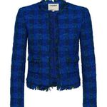 L'Agence Angelina Tweed Blazer Pop Cobalt Green Multi Size 2 New with Tags Photo 0