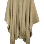 Vince Camuto  Womens Beige Tasseled Poncho One‎ Size Photo 0