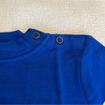 Talbots  blue white stripe mock neck long sleeve shirt Medium Photo 3