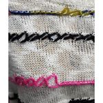 Wild Honey ‎ Sweater Womens Size Small Multicolor Oversized Raw Hem Boho Loose Photo 3