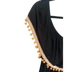 Lane Bryant Black Off The Shoulder Blouse Pom Pom Boho Beachy Resort Size 26/28 Photo 1