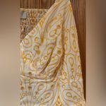 Loft Eyelet Open Back Woven Cotton Lined Maxi Dress in Yellow & White Sz 10 NEW Photo 7