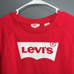 Levi's  retro women's size large red white classic crewneck sweatshirt longsleeve Photo 1