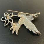 Vintage AVON 1992 Hummingbird Signed Brooch Pin Silver Marcasite Purple stone Photo 3