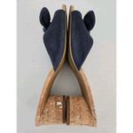 Crown & Ivy Novel Navy Wynnie Heeled Slide sandals Size 7.5 cork & silvery heel Blue Photo 4