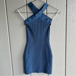 Aritzia  Babaton Sculpt Knit Criss Cross Bodycon Mini Dress Blue Size 2XS Photo 4