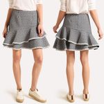 Monique Lhuillier ML Jacquard Ruffle Skirt, Navy Multi Size 0 New w/Tag $395 Photo 1