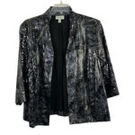 Dress Barn  Women's Metallic Silver & Black Cardigan Photo 0