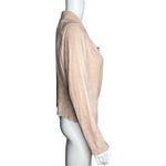 BLANK NYC Jacket Women Medium Blush Pink Drape Front Lightweight Faux Suede Edgy Photo 2