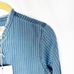 Free People SANDRINE ROSE x  Mandarin Denim Shirt Washed Striped NWT in XS Photo 3