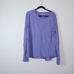 Free People We The Free Arden Cotton Long Sleeve Scoop Neck Tee Shirt Bellflower Photo 0