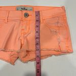 Hollister Neon Peach Distressed Cutoff Denim Shorts Size 0 W24 Photo 5
