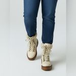 NEW CIRCUS SAM EDELMAN Ivory Shearling Combat Boots size 8 Brown Photo 2