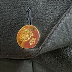 Myrene De Premonville Paris Vintage Double Breast Blazer Velvet Trim Gold Button Black Size 8 Photo 2