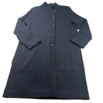 Barbara Wells Studio Black Knit Button Front Long Cardigan Jacket Women's Size L Size L Photo 1
