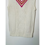Liz Claiborne Vintage  Womens Sweater Vest Size S White Sleeveless V-Neck Preppy Photo 6