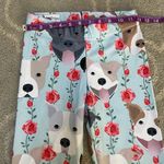Blue and Brown Cartoon Dog Print Leggings Photo 3