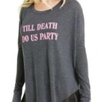 Wildfox Till Death Do Us Party Women’s Grey Sweatshirt Size XS Photo 0