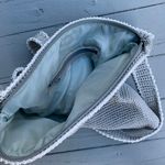 Grey/White Zip Up Knit Crossbody Bag Purse Gray Photo 2