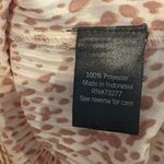 Vera Wang Simply Vera  White And Orange Pleated‎ Blouse Size Medium Photo 5