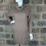 Lulus Dress Woman's Small Mini Morning Coffee Brown Ribbed Cowl Neck Neutral Photo 1