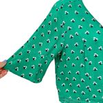 Superdry Cropped Green Floral Button Down Boxy Short Sleeve Lace Trim Top size 8 Photo 4