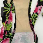 NEW Kechika Floral Bikini Bottoms Side Tie Black Hot Pink Hibiscus Green Size 12 Photo 9
