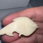 Vintage Carved‎ Bone Koi Fish Brooch Photo 3
