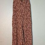Knot Sisters  Boho Floral Wide Leg Jumpsuit Cropped Tie Back Mauve Sleeveless Photo 0