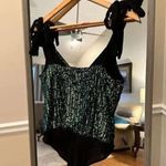 Dee Elly  Sequins‎ Bodysuit Size Small Green Photo 3