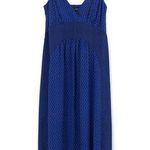 Proenza Schouler Cami Long Floral Block Print Crepe De Chine Silk Dress Blue 2 Photo 0