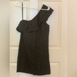 J.Crew Elegant Black One-Shoulder Linen/Cotton Blend Dress. Size-Small Photo 2