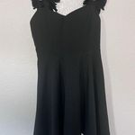 CHOiES  Black Skater Dress Spaghetti Strap Wing Appliques Dark Fairy Small Goth Photo 1