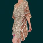 World Market Paisley Bohemian Ivory Pink Tunic Mini Dress Multiple Photo 6