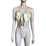 Princess Polly  Green and White Patterned Crop Top Photo 1