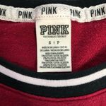 Victoria’s Secret PINK Oversized Varsity Crewneck Long Sleeve Pullover Sweater Red Photo 4